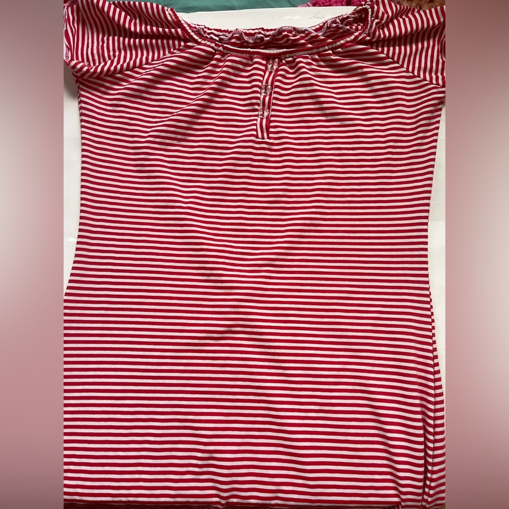 Extra small red and white striped dress
